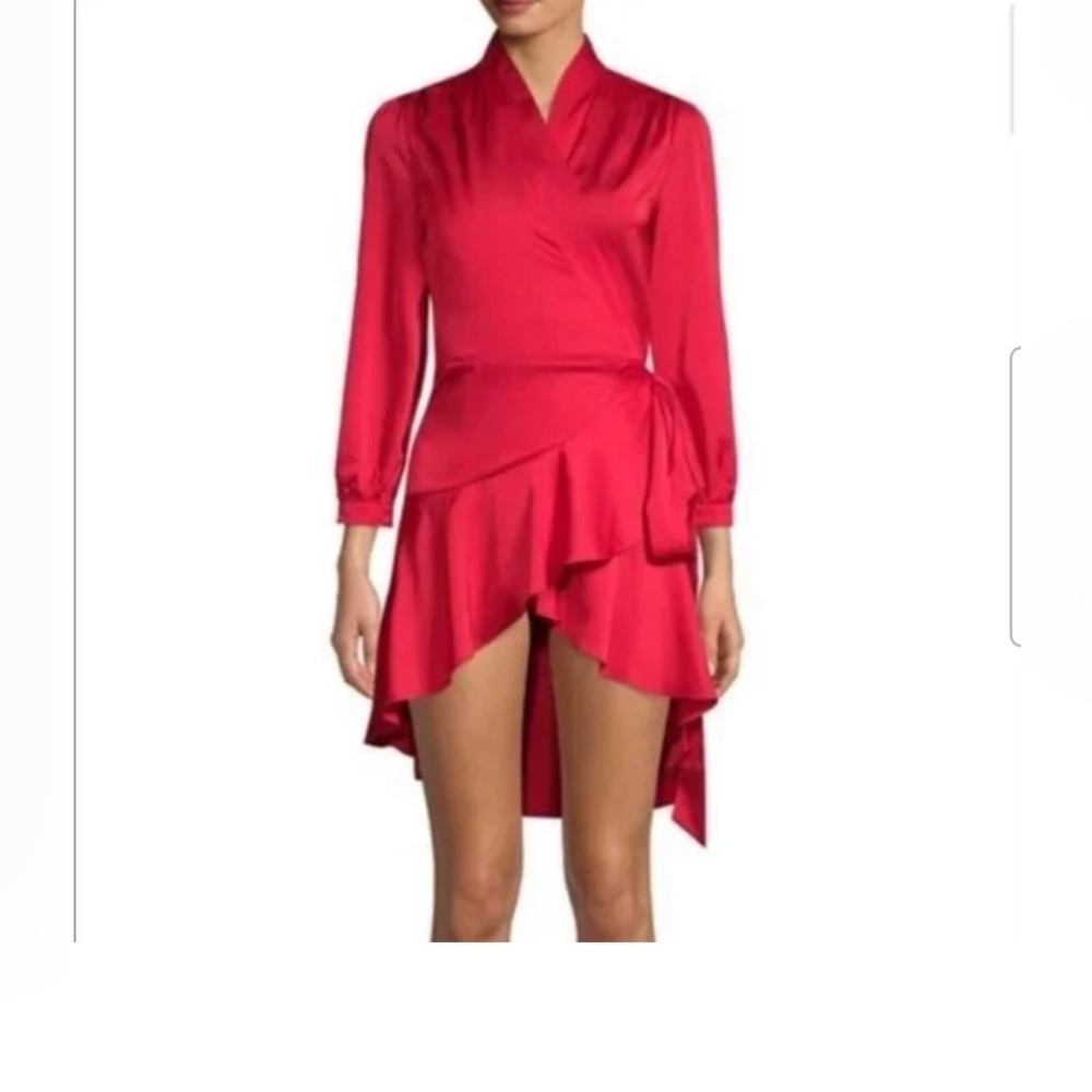 Few Moda Red Street Tie Wrap Dress Size M